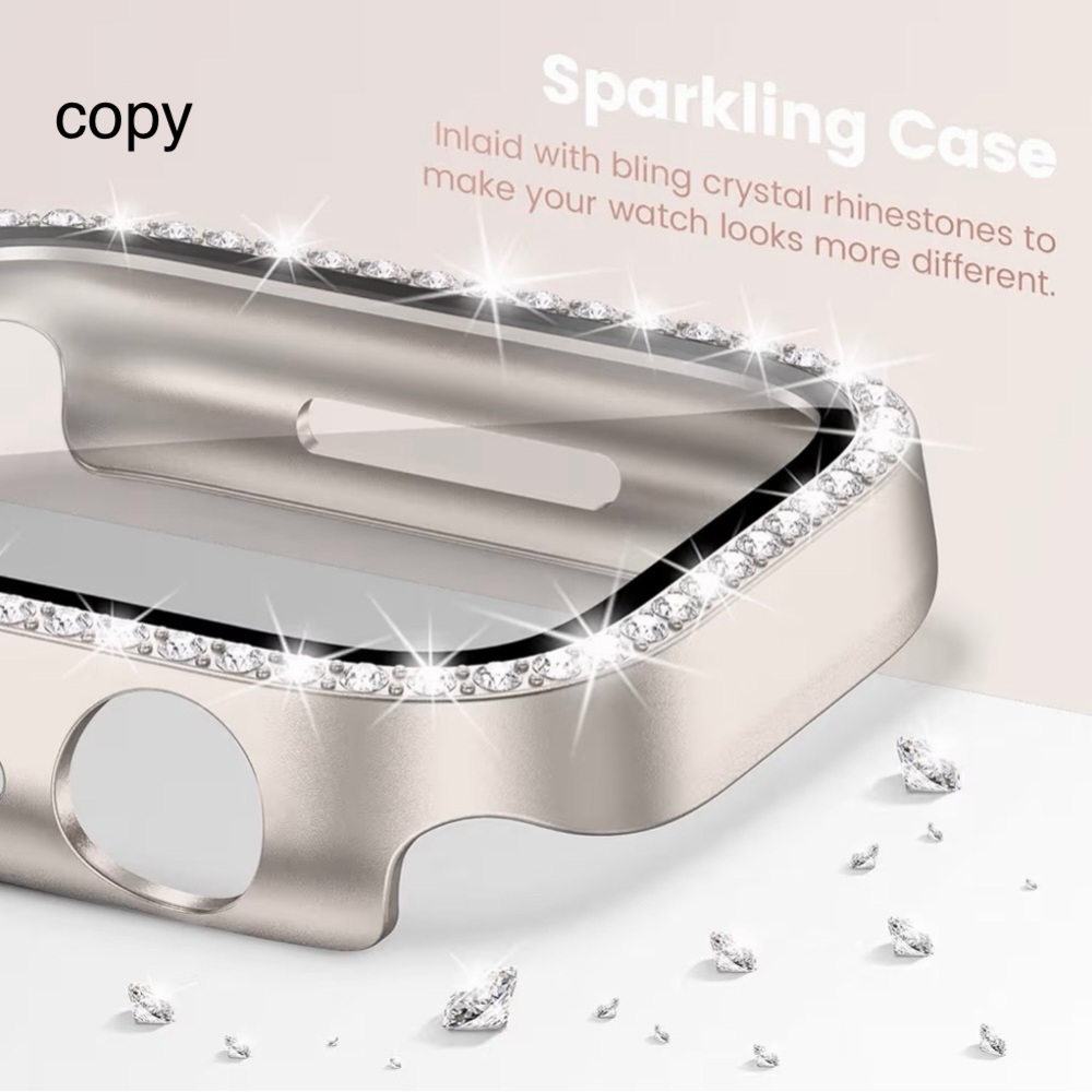 Luxury Bling Protective Case for Smartwatch - Rose Gold and Silver